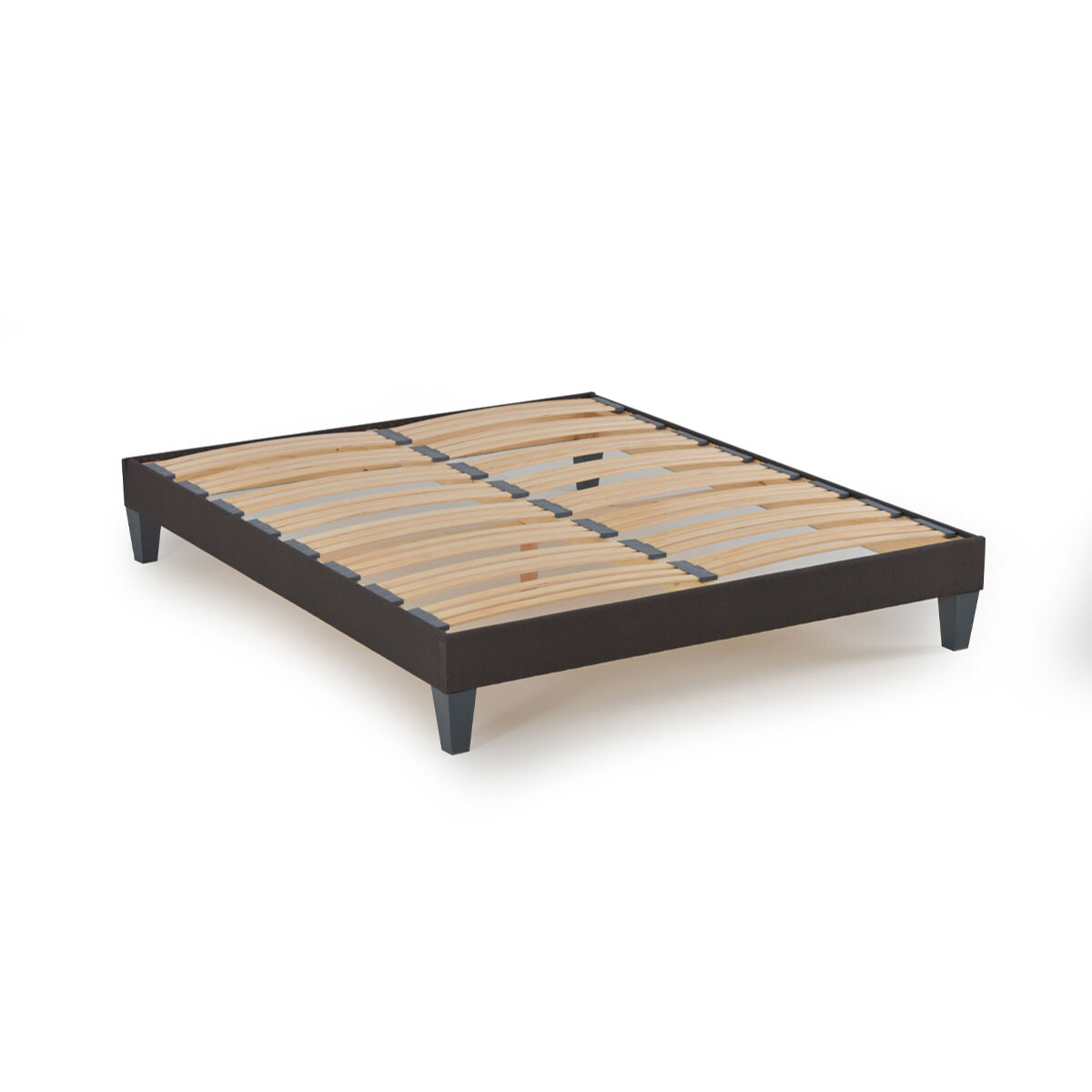 Ensemble Matelas Nuage 26cm avec Sommier Tissus Gris| 2 places