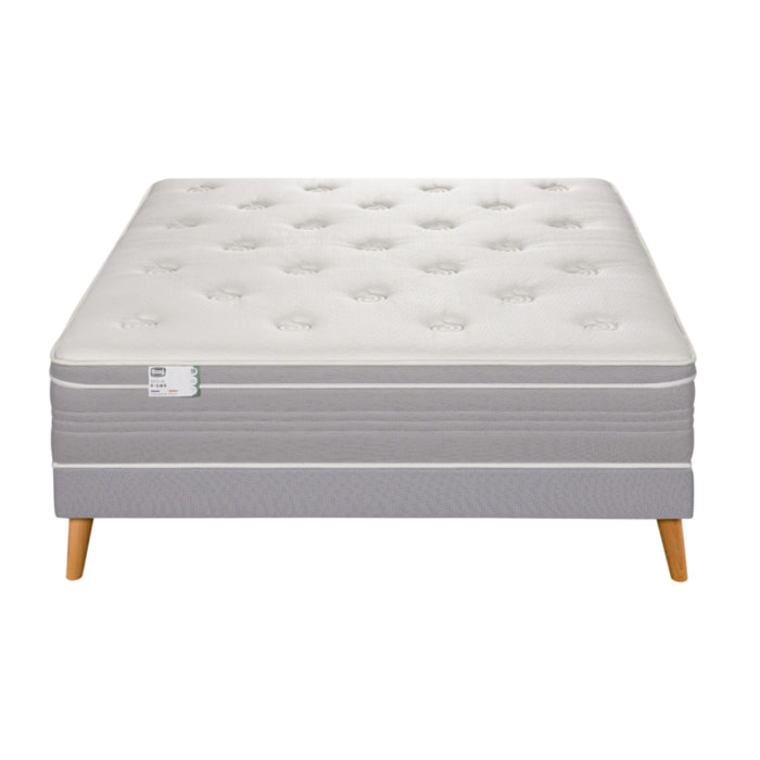 Ensemble L ELEGANT, matelas H30 ressorts ensachés, ferme, sommier