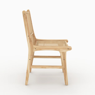 Lot de 2 chaises en bois de teck et rotin - Kyla