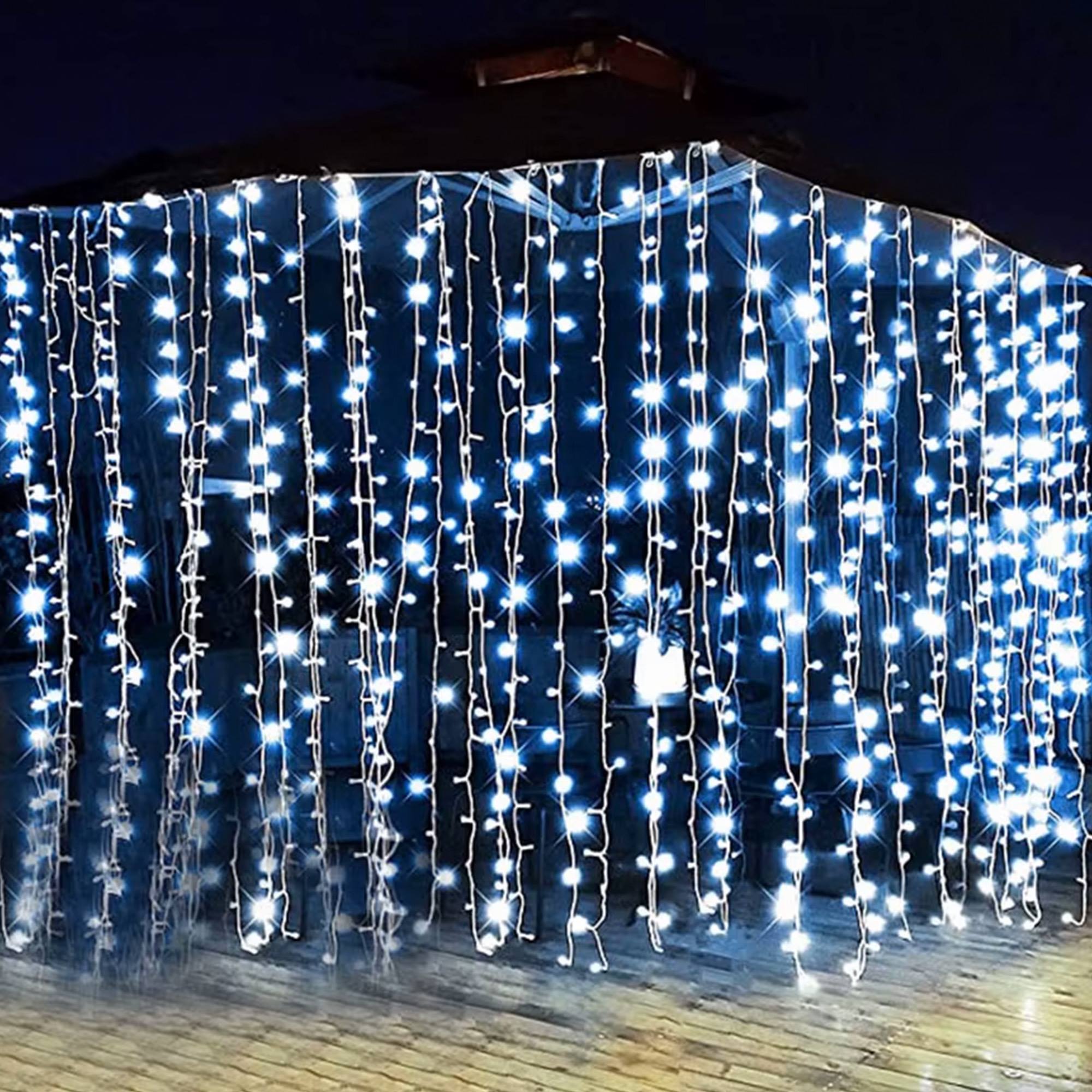 luces de navidad con 1000 leds en color blanco frío y 8 juegos de luz - 20m de longitud