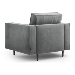 Fauteuil "Alexis" en velours gris clair