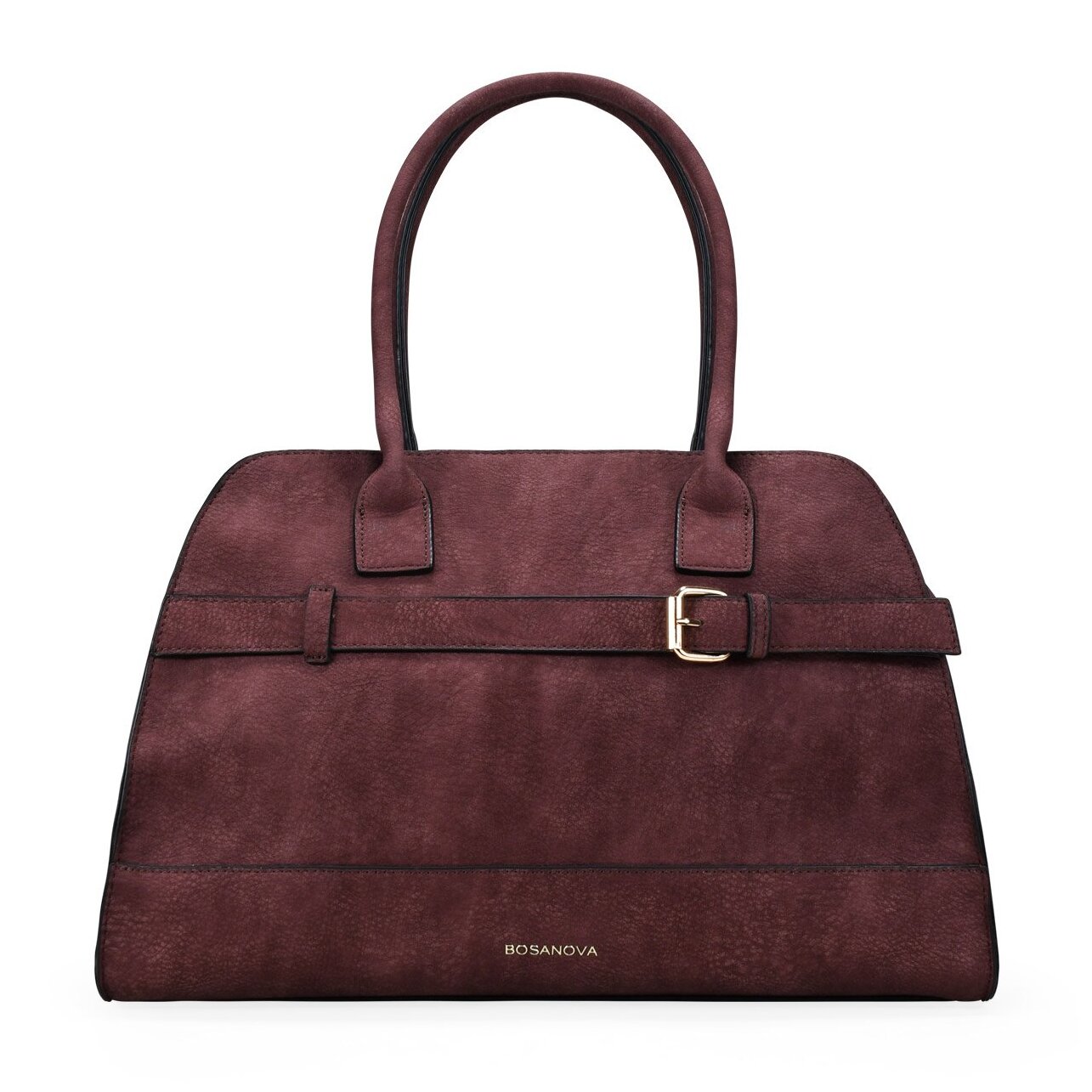 Bolso de hombro burdeos con doble asa