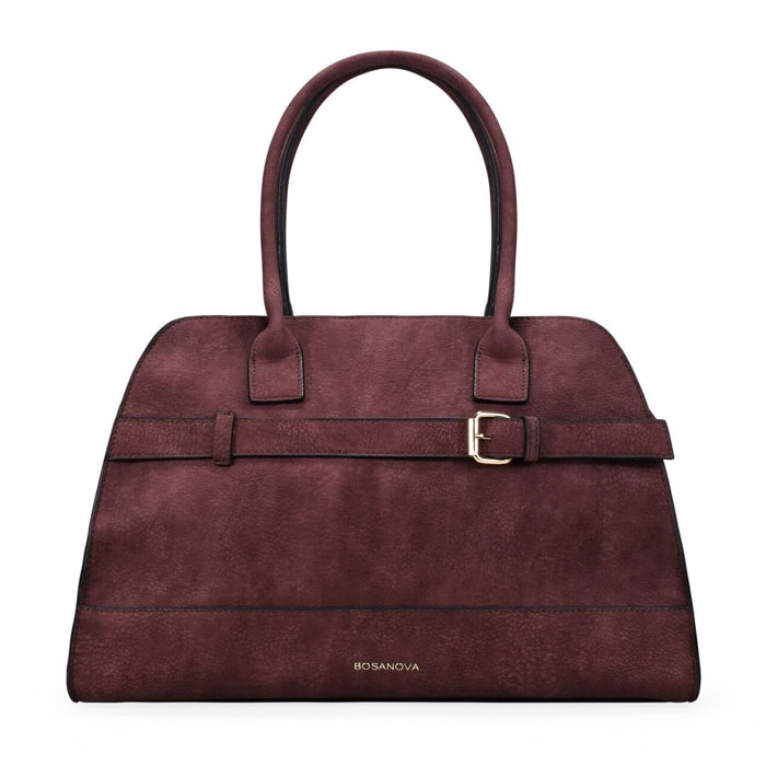 Bolso de hombro burdeos con doble asa