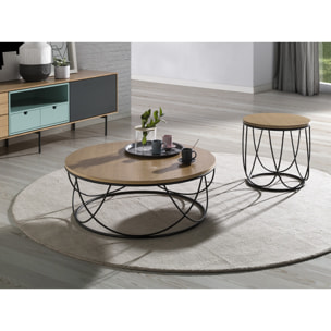 Mesa de centro – Roble y negro