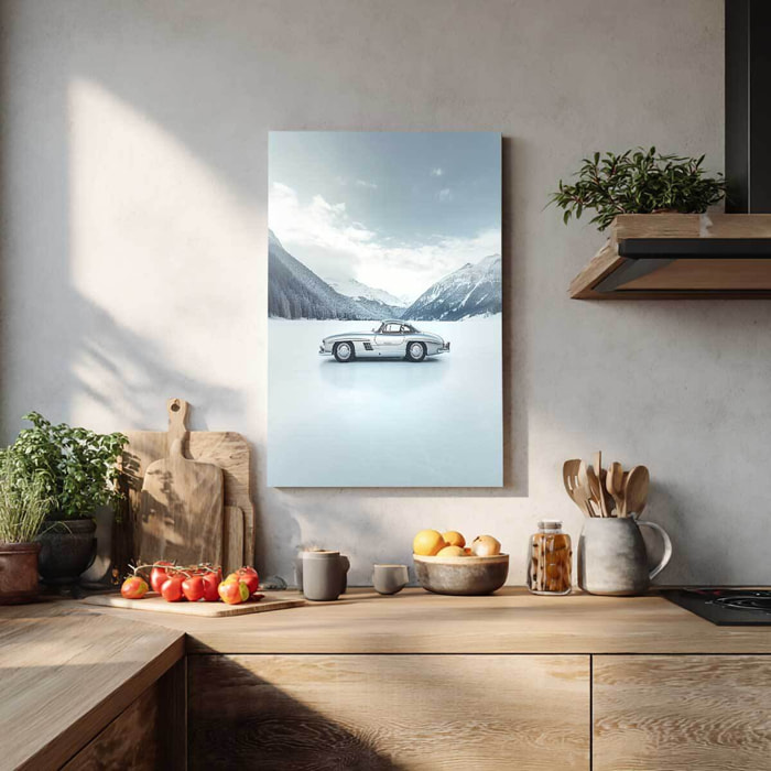 Tableau voiture vintage Benz winter Tableau alu Dibond