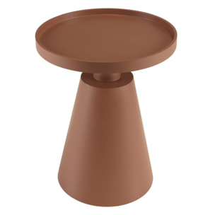 AGATHE - Table d'appoint ronde en bois peint terracotta D38cm