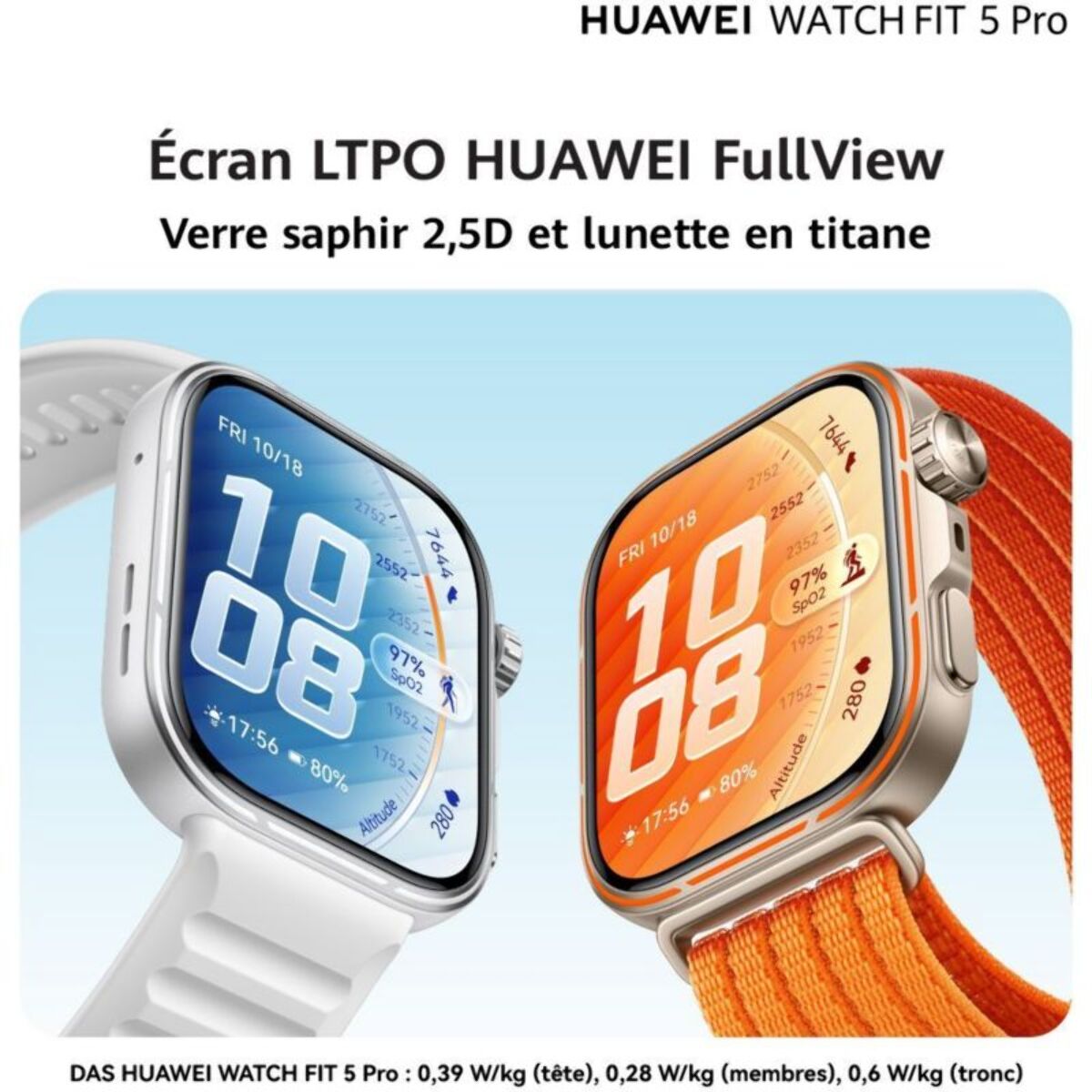 Montre connectée HUAWEI Pack Watch FIT 5 PRO orange+Freebuds SE4