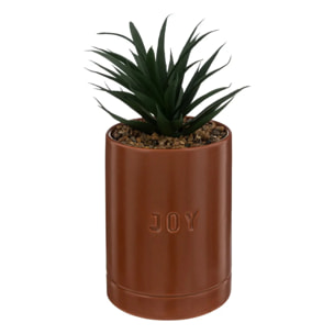 Plante artificielle en pot en céramique H20cm marron caramel