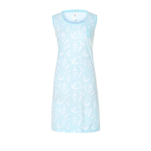 Camisón corto mujer hojas sin mangas ligero