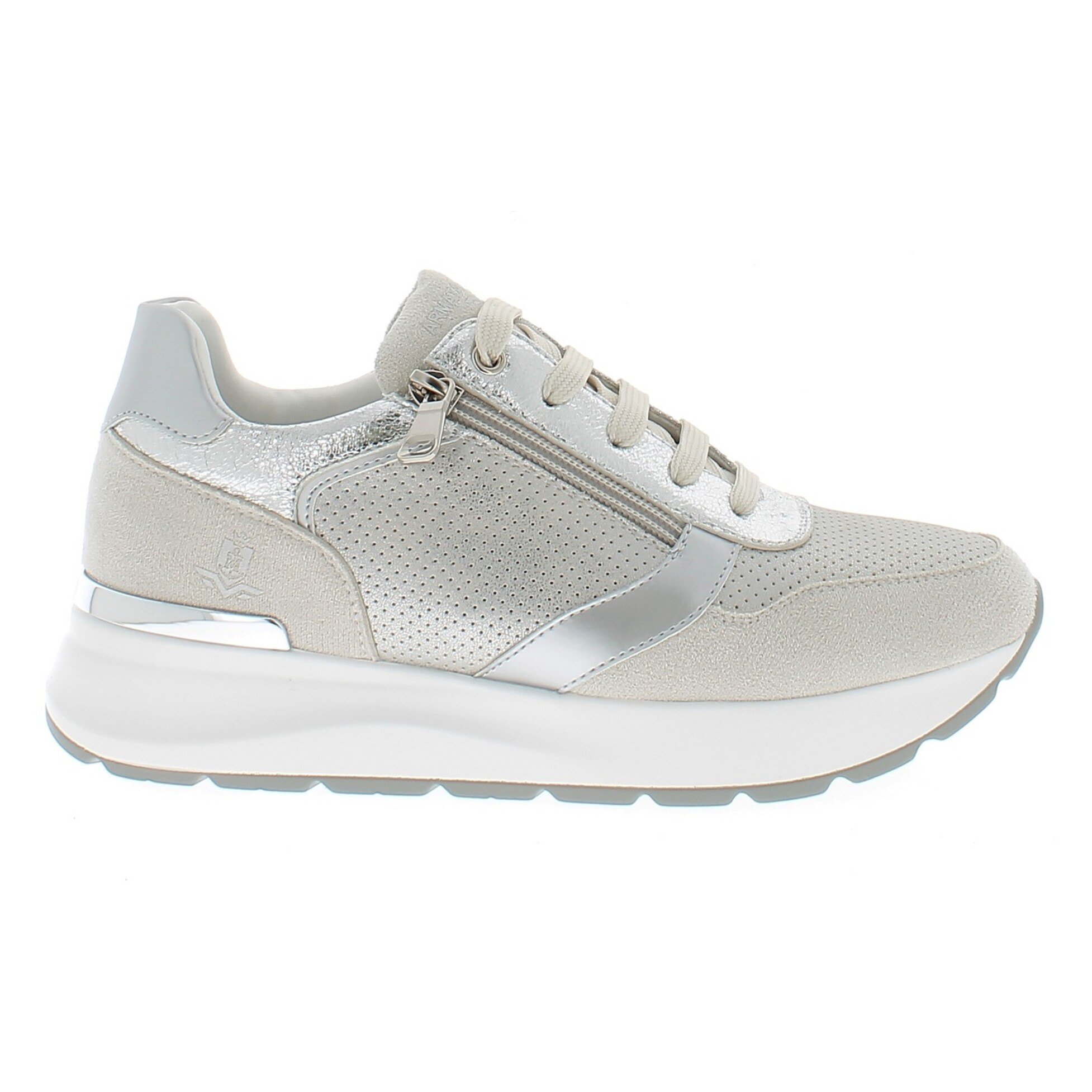 Armata di Mare Scarpe Donna Sneakers Casual Zip Laterale con Soletta in Memory Foam AMD S61H10 Lt Grey Silver