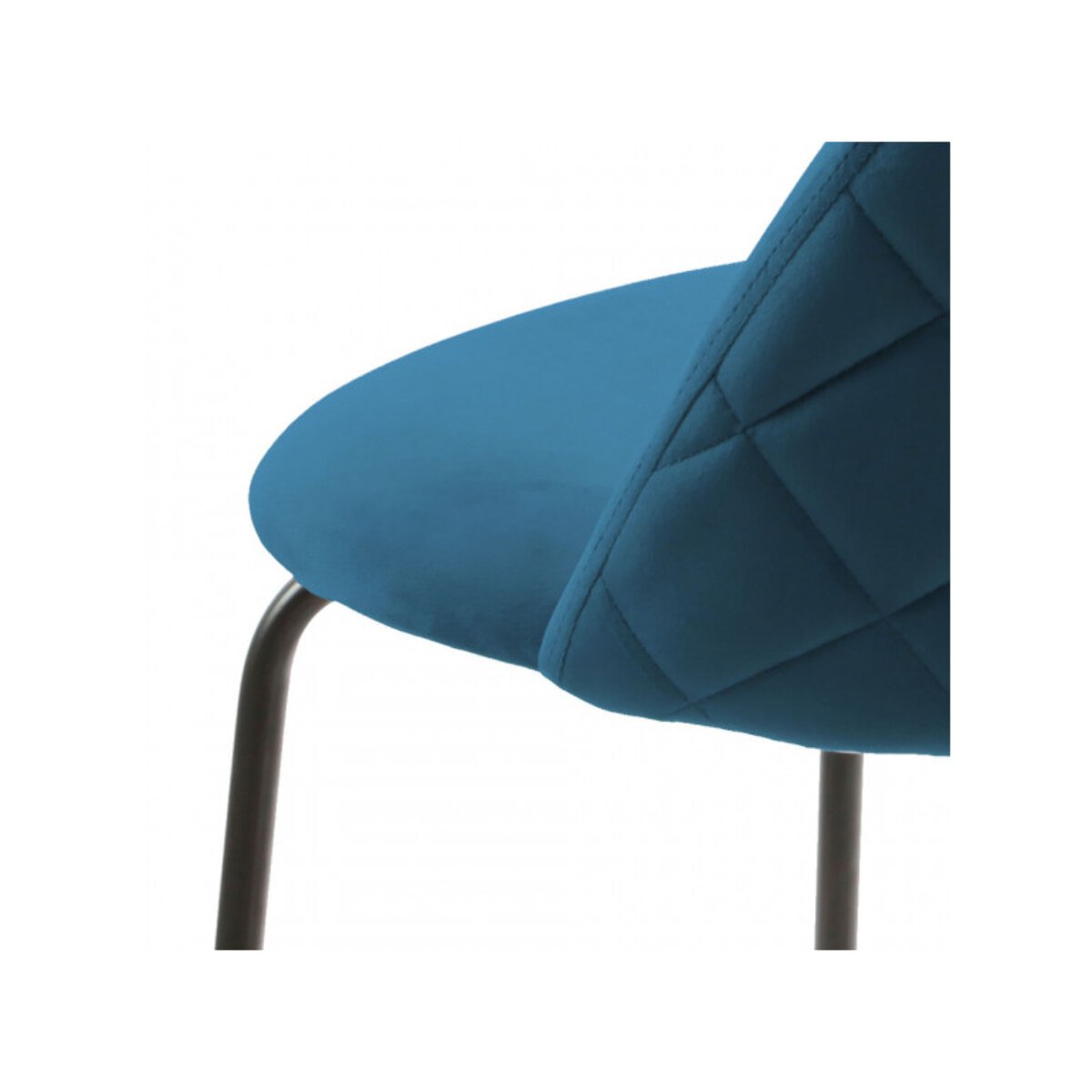 Lot de 2 chaises de bar en velours avec piètement en métal noir - CLEA