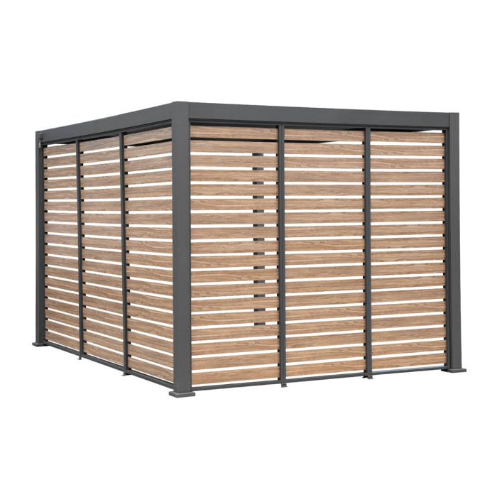 Persienne 100 cm pour pergola bioclimatique Triomphe aluminium effet bois anthracite