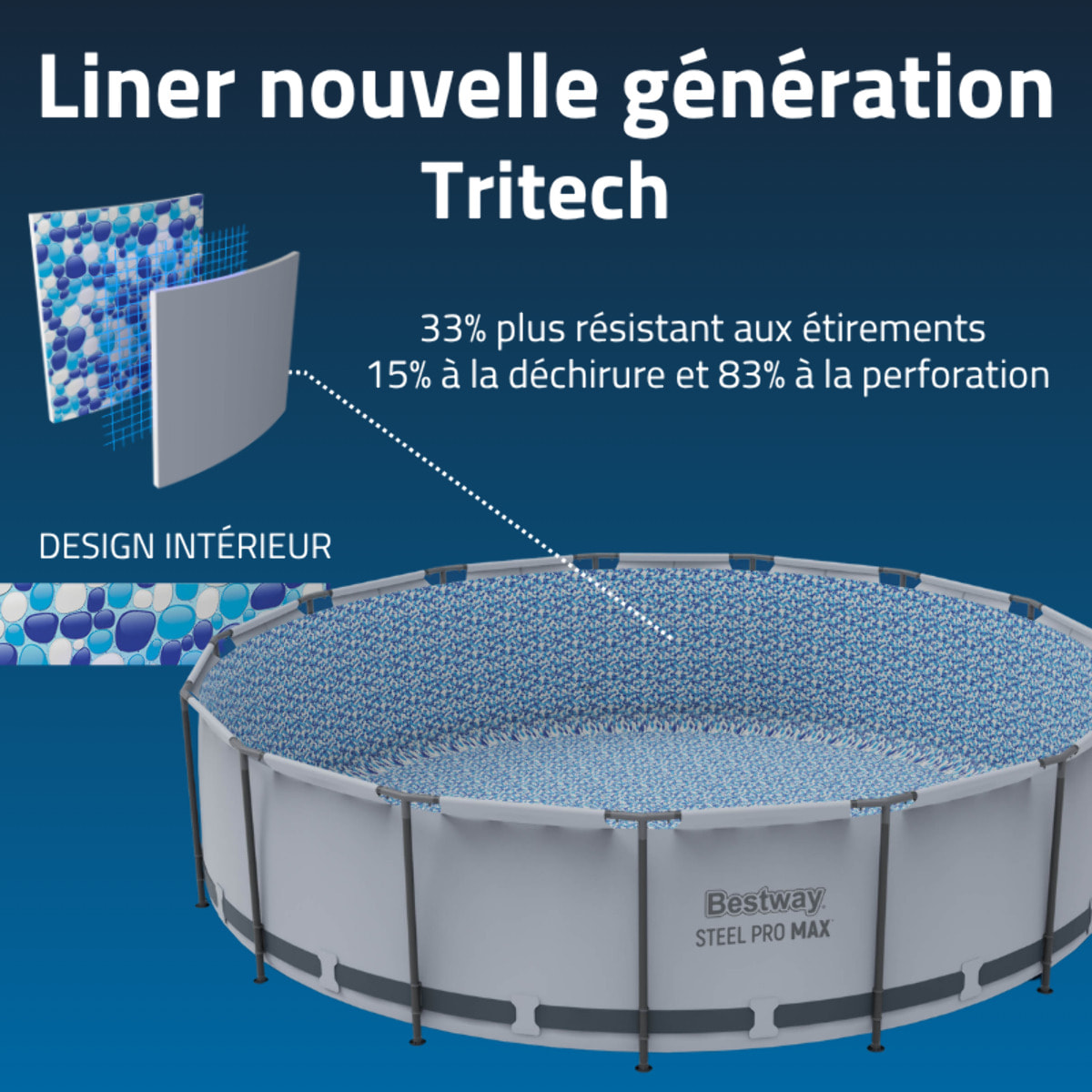 Bestway Piscine hors sol tubulaire ronde Bestway Steel Pro Max 396 x 122 cm gris clair