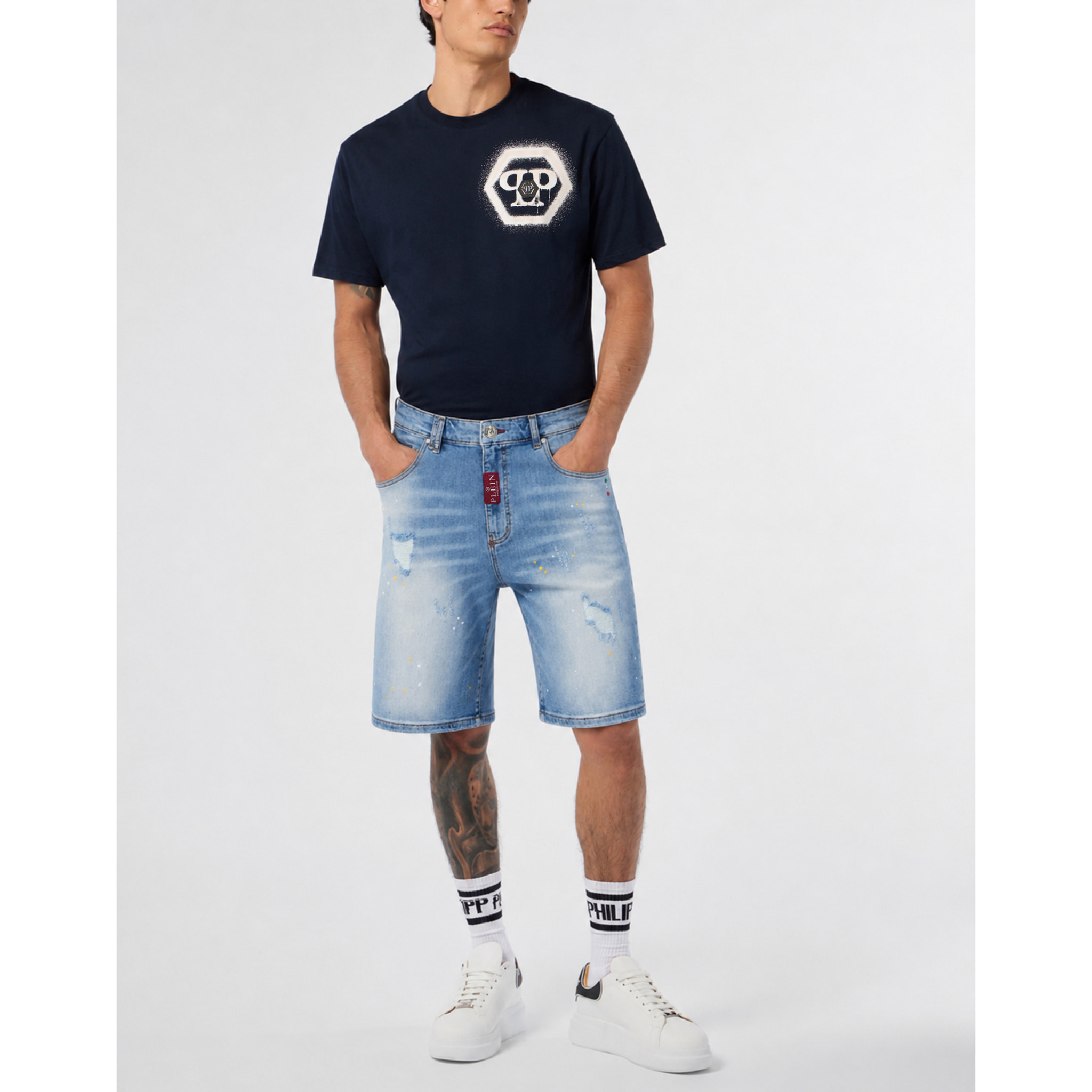 PHILIPP PLEIN Pantaloncini in denim Fermentera BASIC