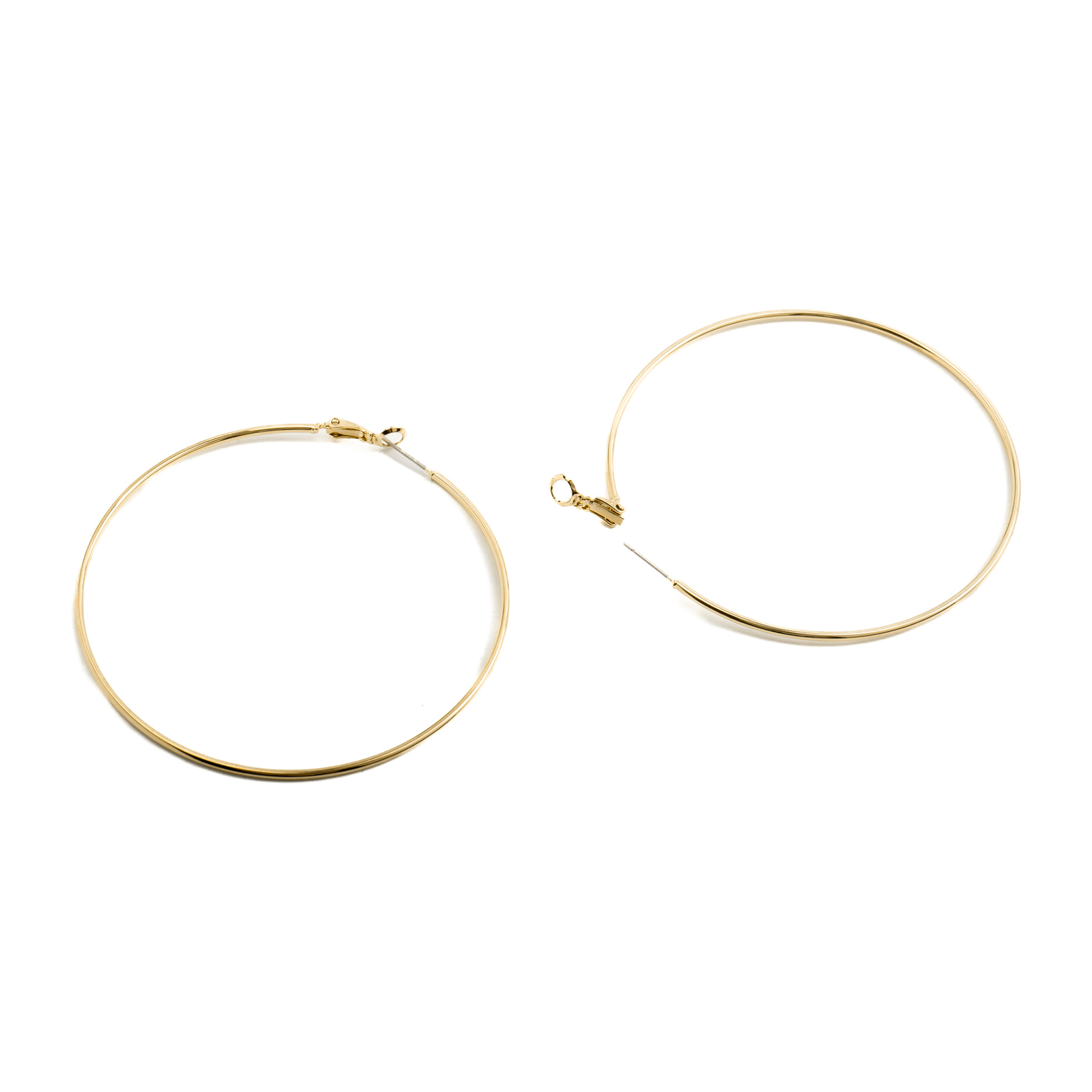 Pendientes de 70mm de diámetro acabado oro amarillo de 18k