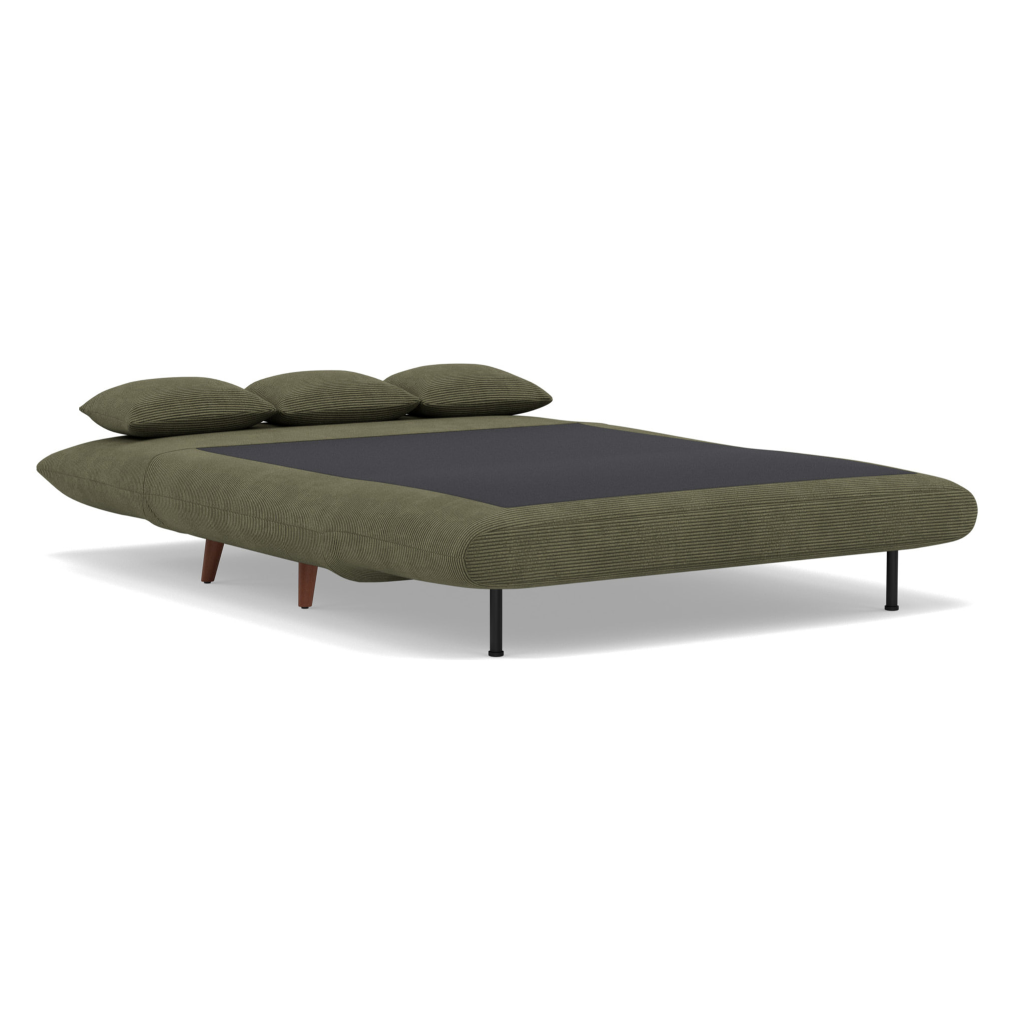 Lumi - Banquette convertible clic-clac 2 places en velours côtelé - Vert