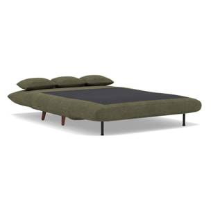 Lumi - Banquette convertible clic-clac 2 places en velours côtelé - Vert