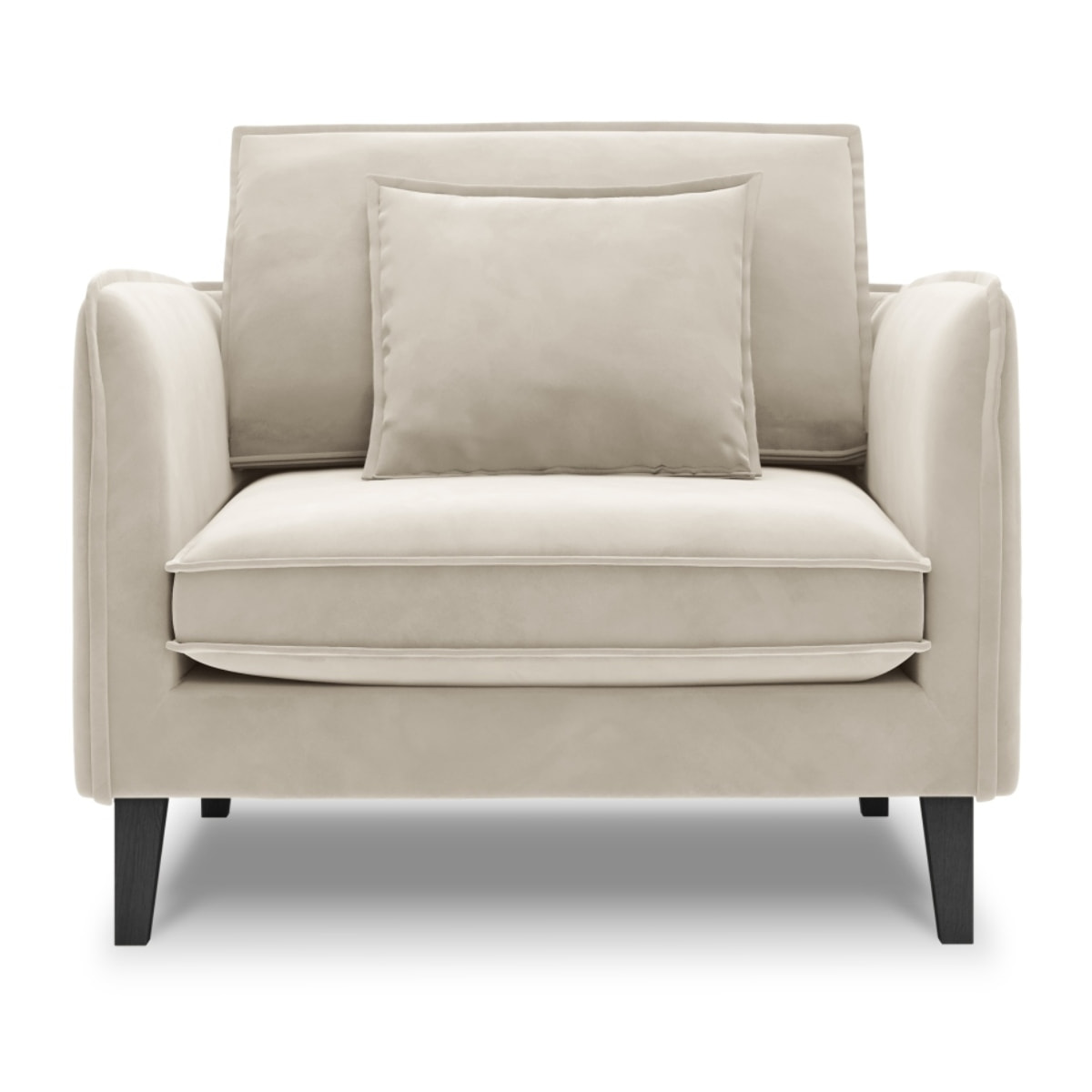 Fauteuil xl "Provence" en velours beige clair