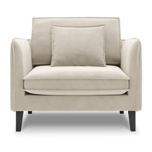 Fauteuil xl "Provence" en velours beige clair