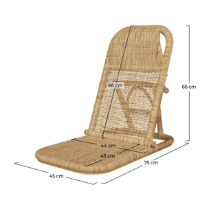 Chaise de plage pliable en rotin naturel - Favignana