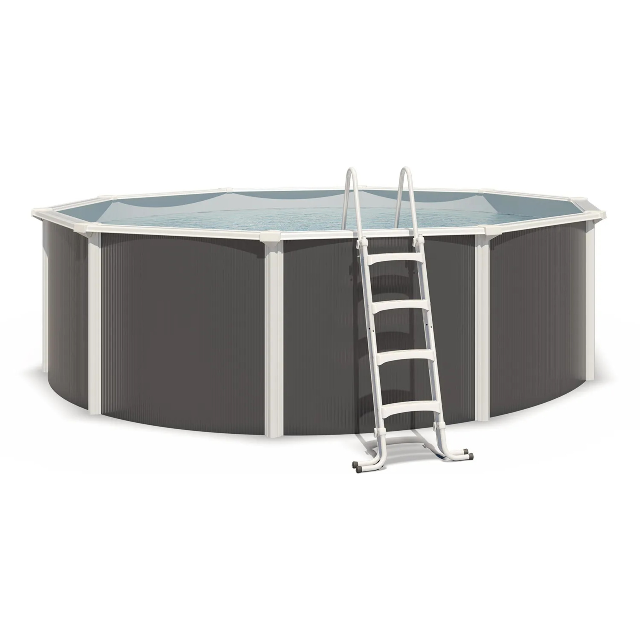 Piscine hors sol acier ronde Diamètre 4,55 x 1,32 m anthracite VARUNA