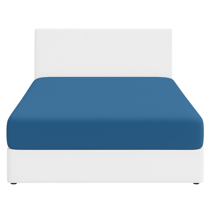 Sábana bajera para cama en color azul rainbow benetton