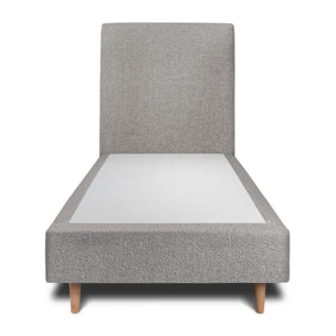 Lit avec tête de lit tapissée bouclette et sommier tapissier Ep20
