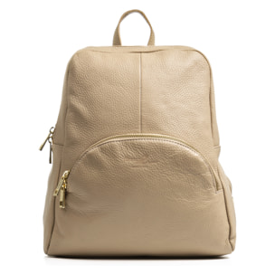 FIRENZE ARTEGIANI Monastier Borsa zaino da donna. Vera pelle Dollaro Made in Italy 28x8x32 Cm. Colore: Tortora