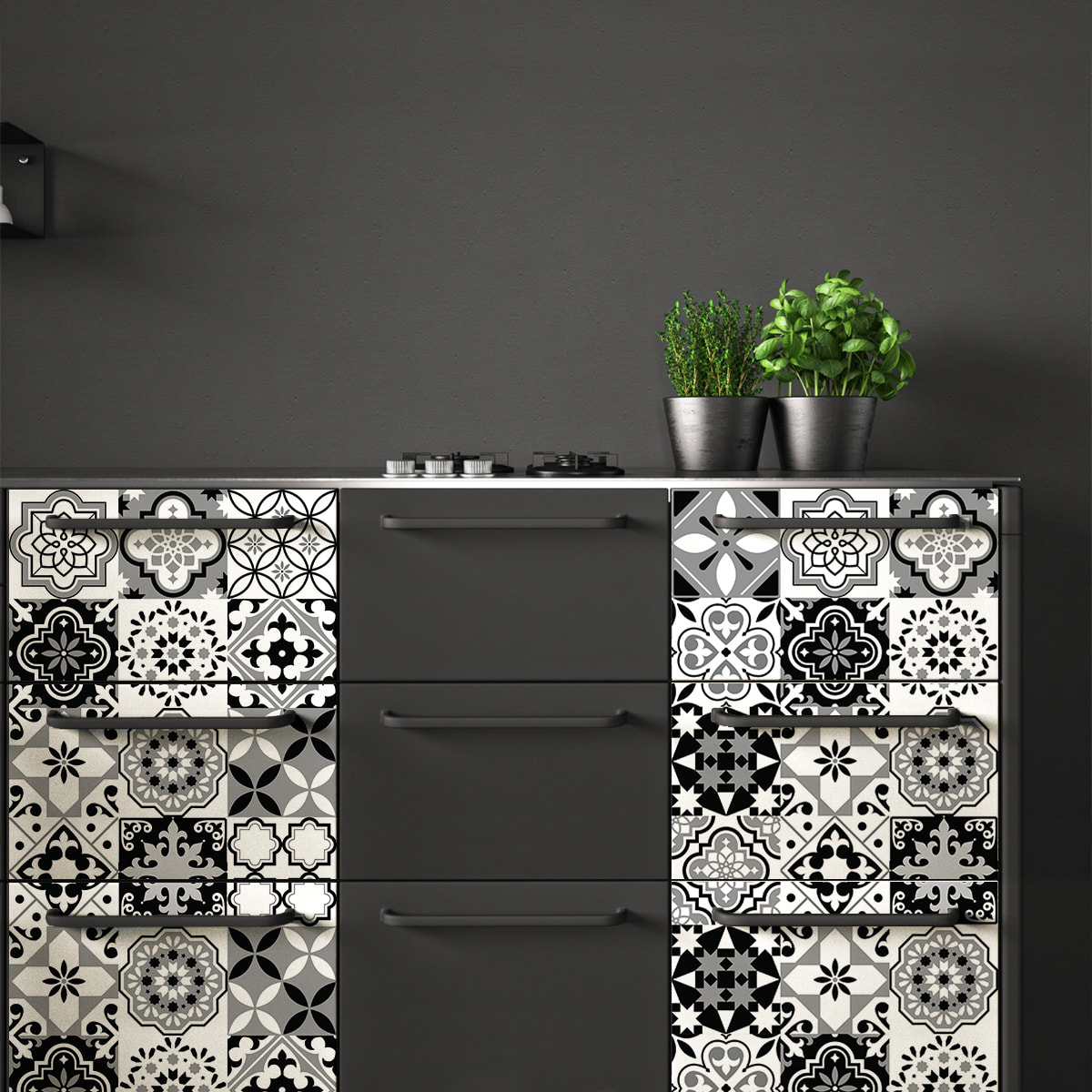 Stickers muraux - Sticker Mural Carrelage adhésif Cuisine Salle de Bain - 60 STICKERS CARRELAGES MEUBLE GARZEA
