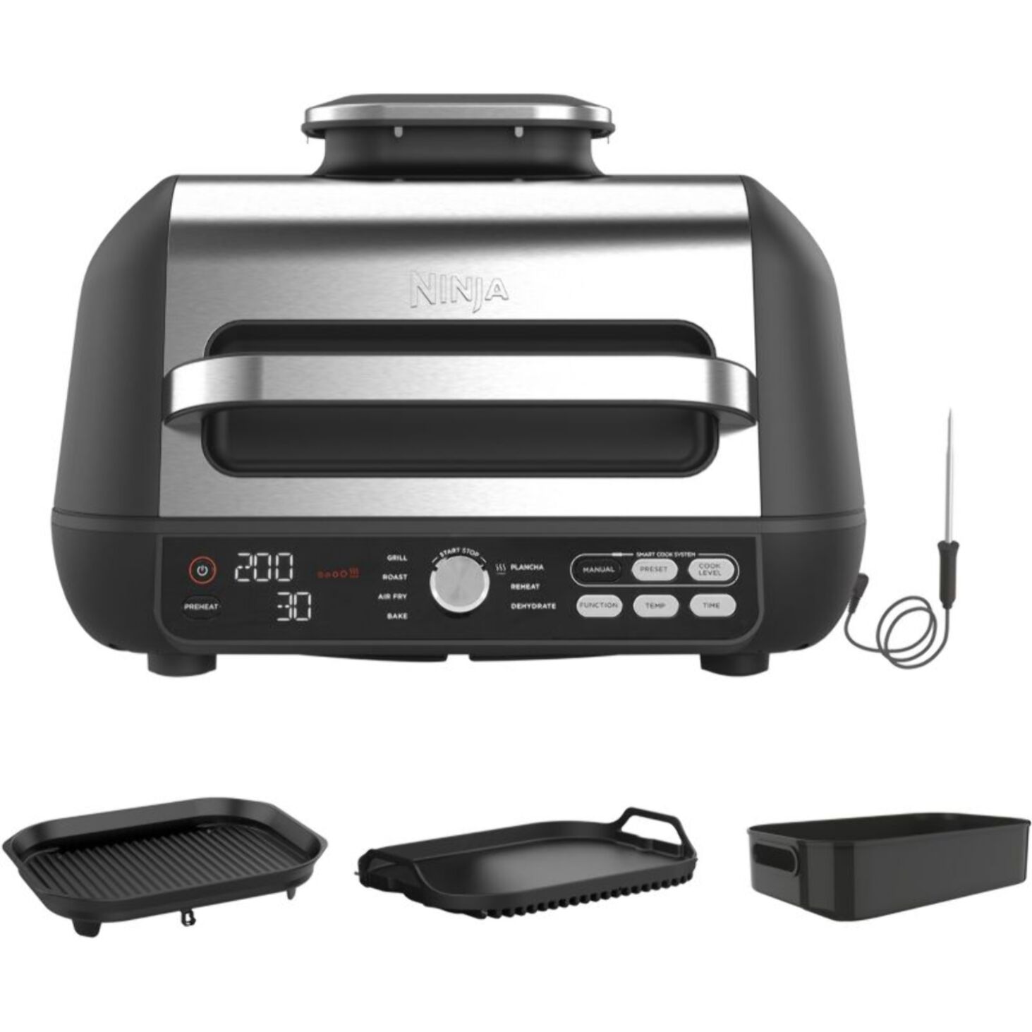 Grille-viande NINJA Foodi MAX PRO AG651EU noir gris à poser, 33x20 cm