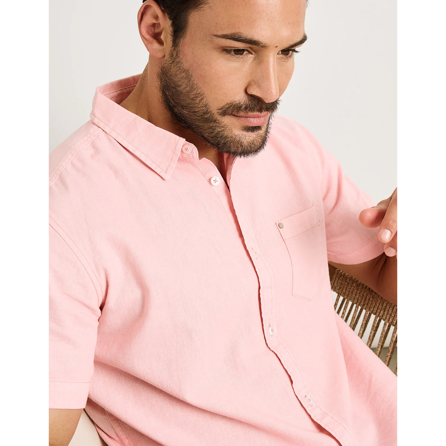Camisa Manga Corta Rosa - Folka