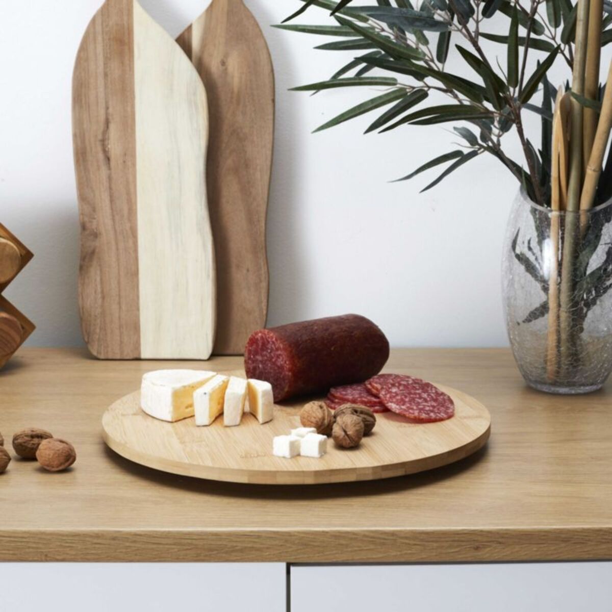 Plateau COOK CONCEPT rond tournant en bambou M12 - 35cm