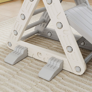 Triángulo de Escalada 3 en 1 con Tobogán y Rampa Escalador, Juguete de Escalada para Niños de 18-48 Meses, de Plástico, para Interior y Exterior, Gris y Blanco