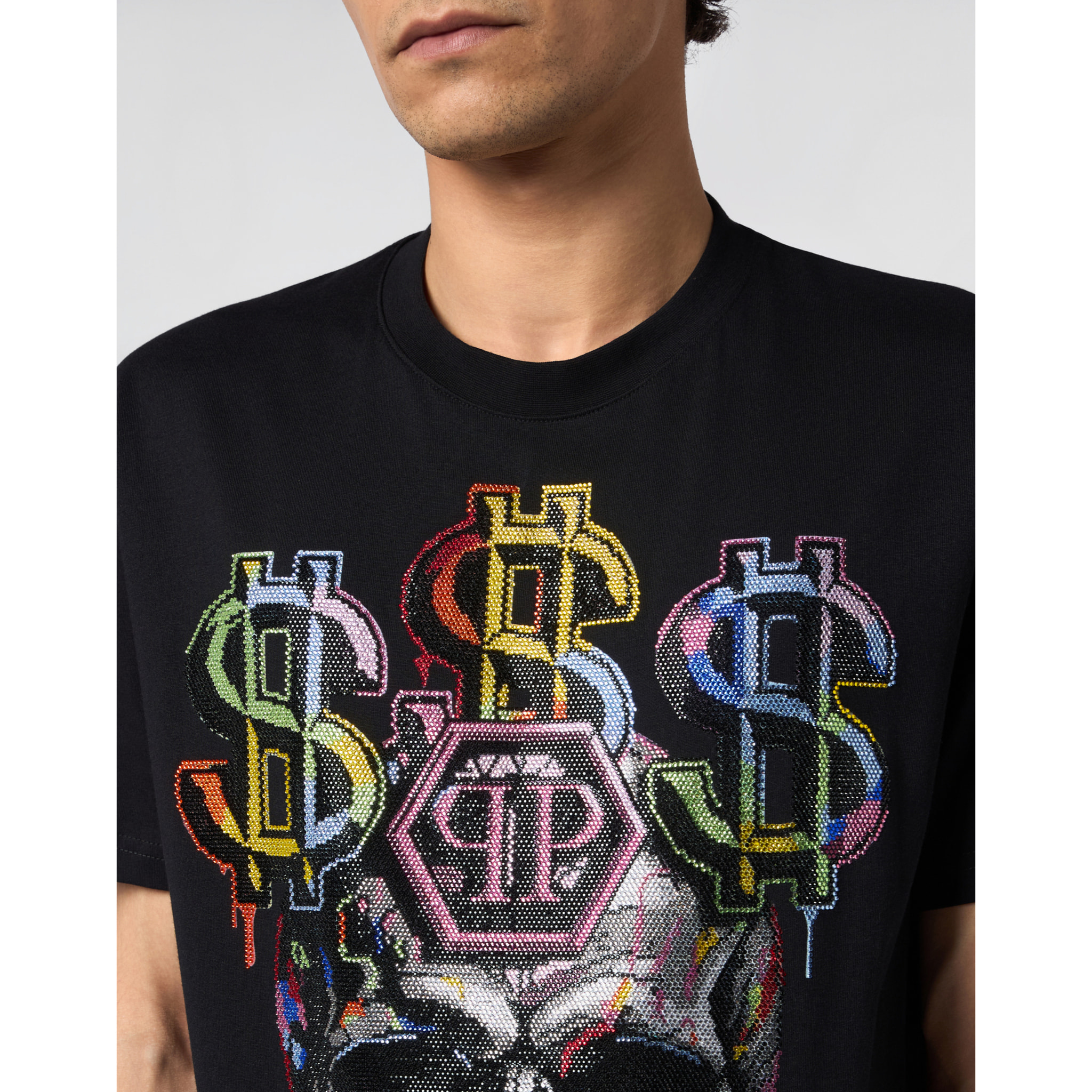 PHILIPP PLEIN Camiseta de cuello redondo y manga corta SKULL