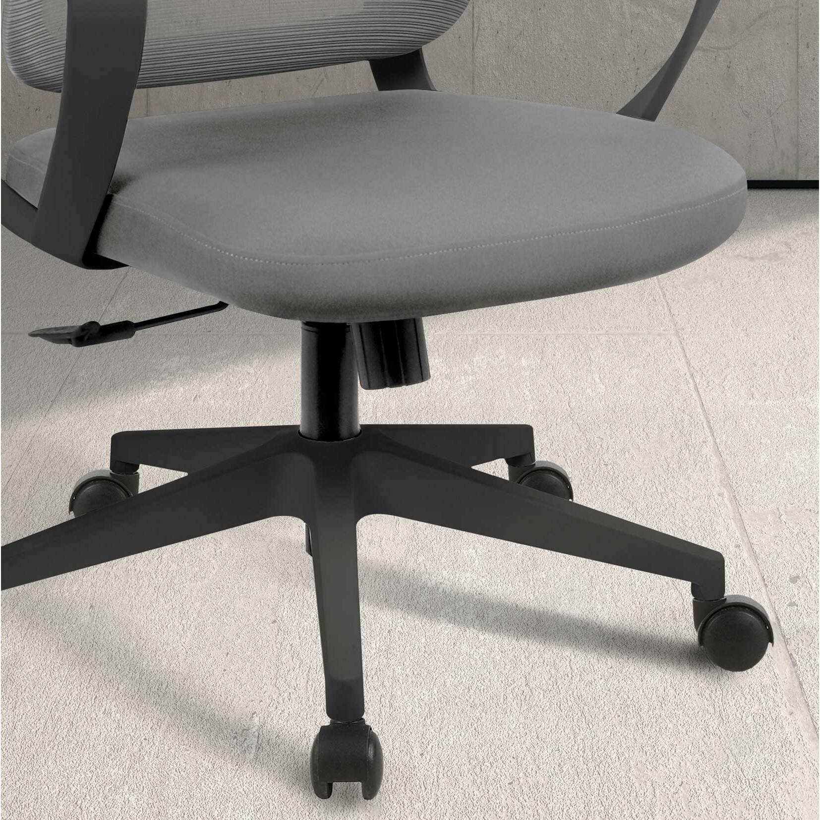 Silla de estudio Leah tela gris y negro 107x66x61 cm