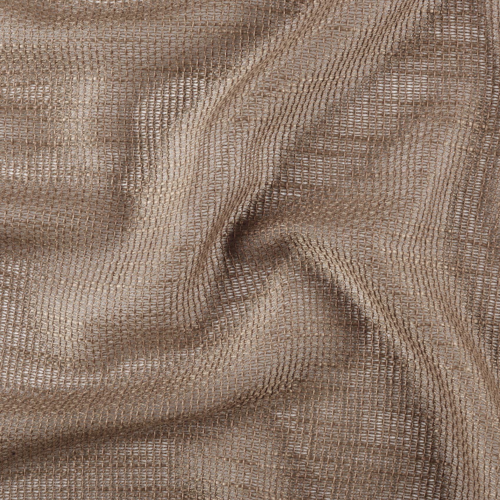 Voilage tamisant à œillets  - Effet filet ajouré - Taupe