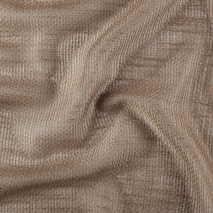 Voilage tamisant à œillets  - Effet filet ajouré - Taupe