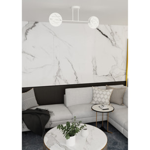 Lampada a sospensione Frick in acciaio bianco opaco