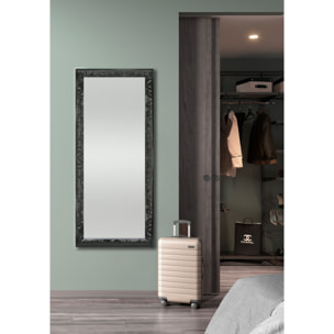 Espejo rectangular Crackie poliestireno negro 143x63x2 cm