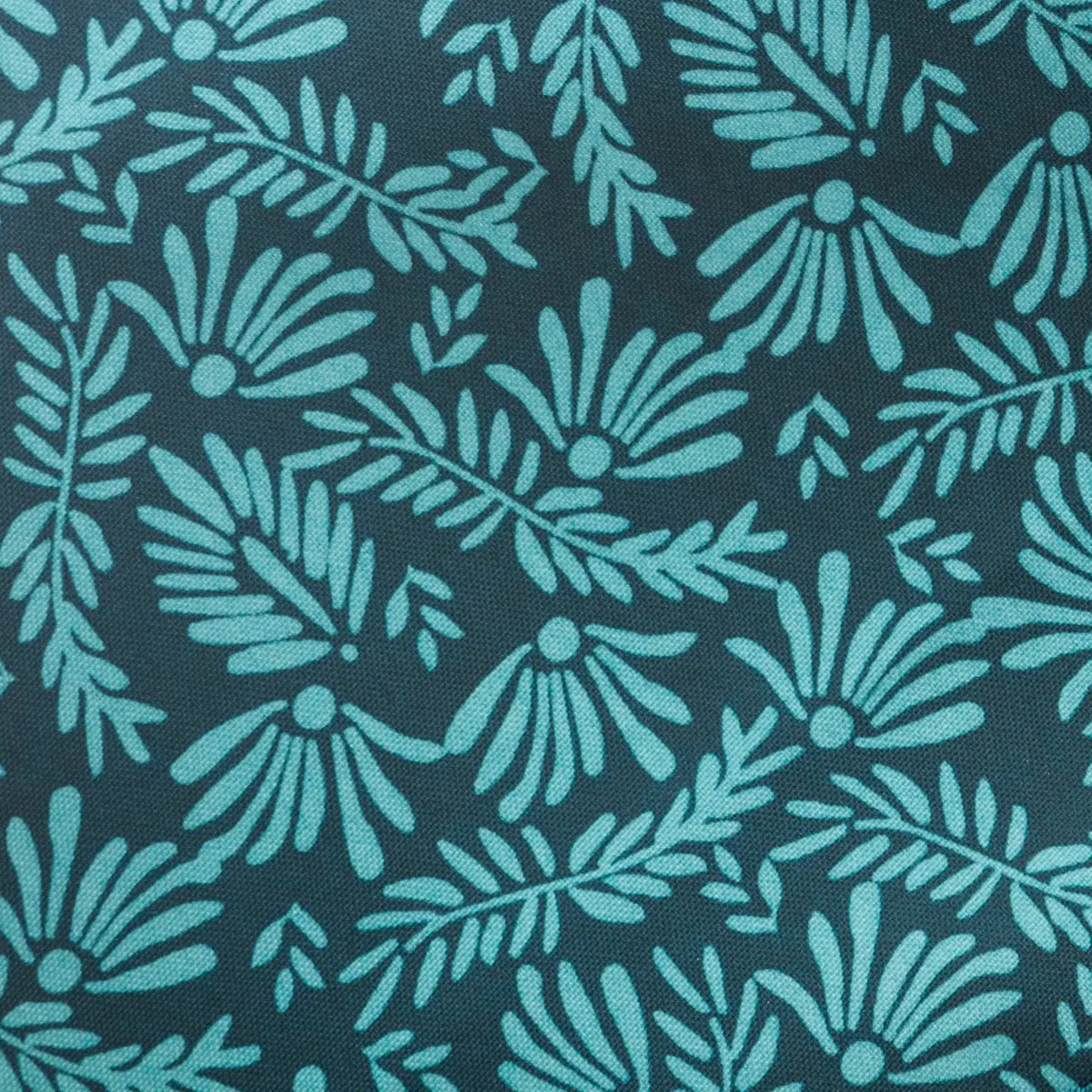 Nappe anti-tache "Meili" feuilles bleu canard D180cm