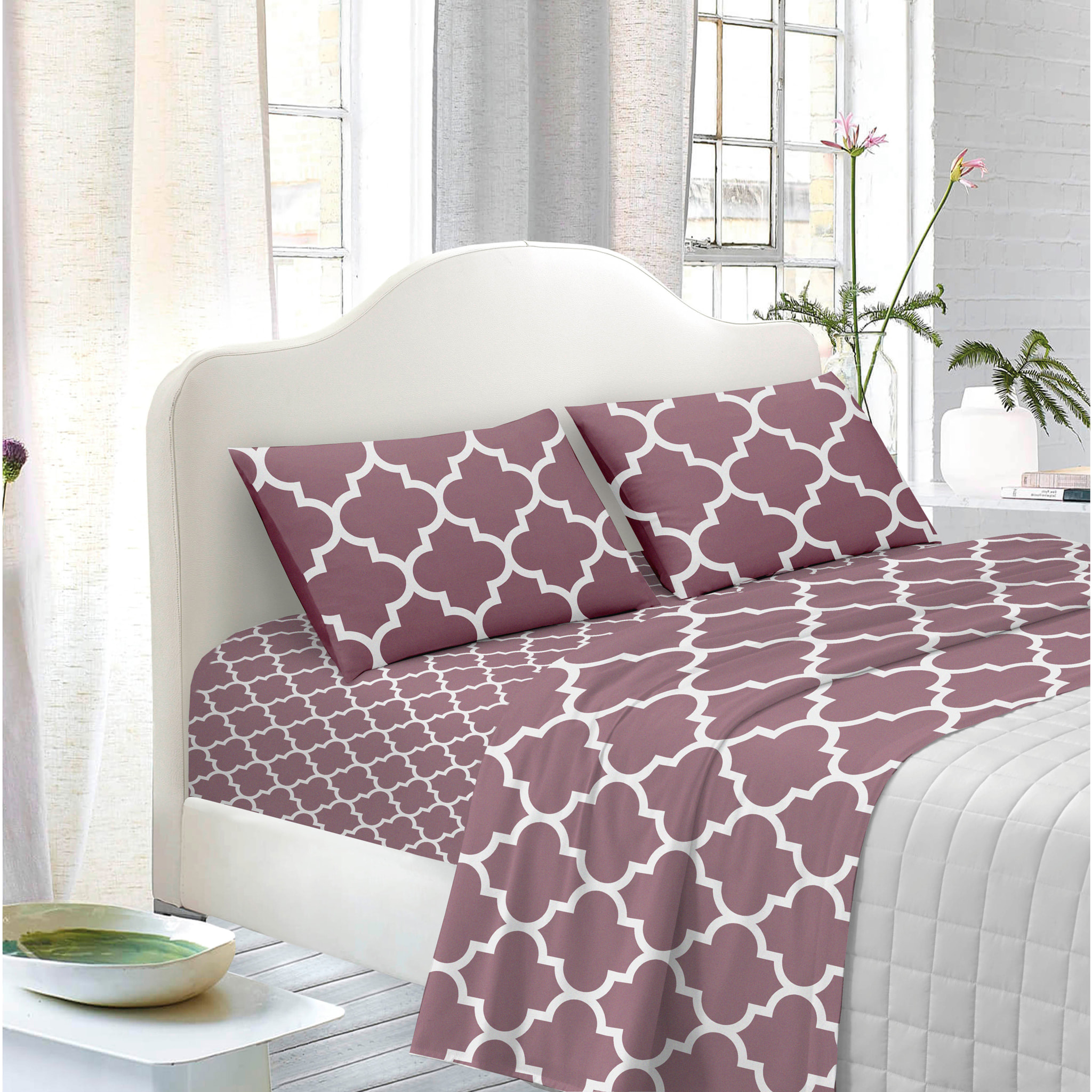 White & White Completo letto matrimoniale malwa stampato Geo