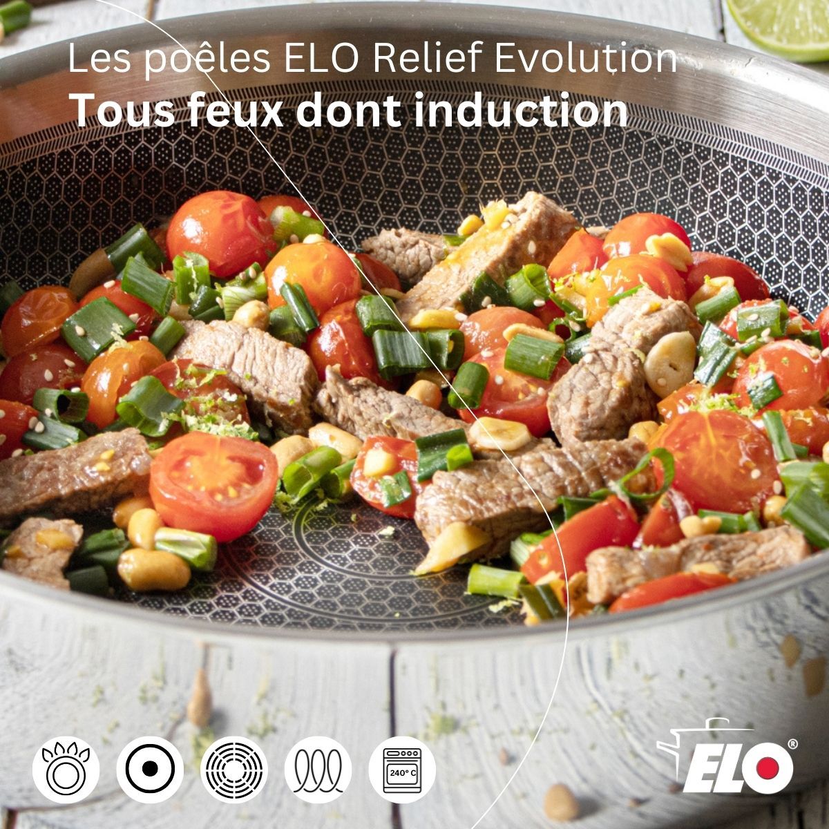 Poêle sauteuse en inox 18/10 Elo Relief Evolution
