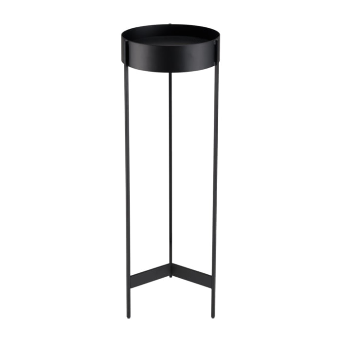 DALY - Sellette ronde / porte plantes GM noire piètement métal