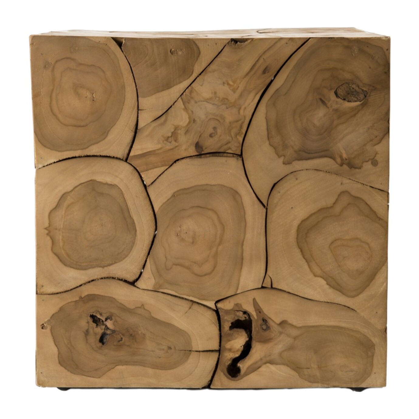 SAM - Cube 40x40cm bois Teck nature
