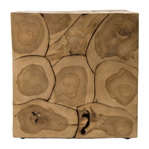 SAM - Cube 40x40cm bois Teck nature