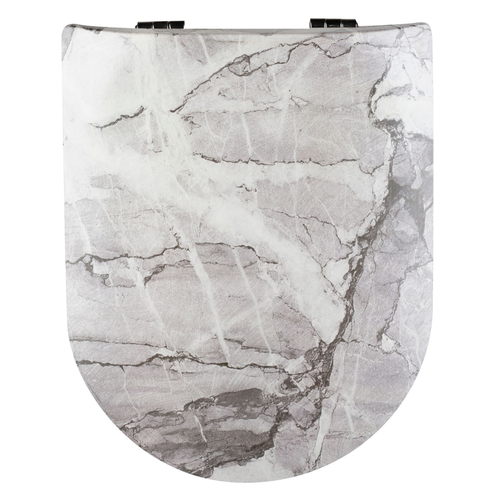 Abattant wood slim déclipsable au style marbré - Gris clair