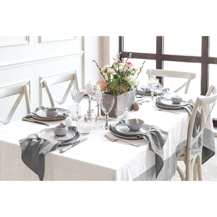 WHITE & WHITE Tovaglia natale 140x180 tinto filo argento