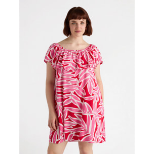 Fiorella Rubino - Vestido estampado de viscosa LENZING™ ECOVERO™ - Rojo