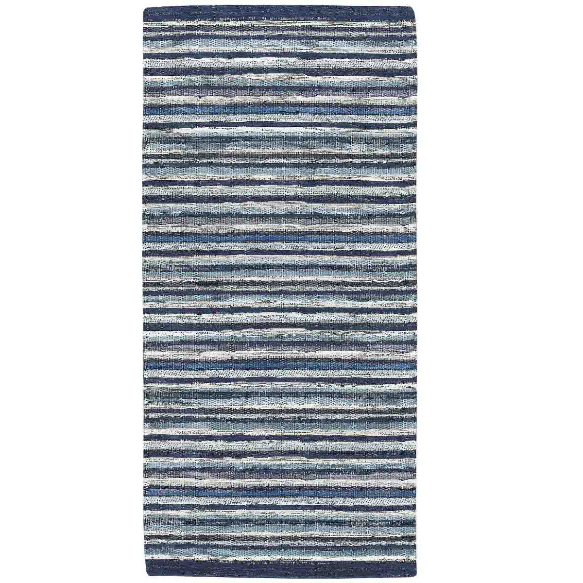 Tappeto Cucina Bagno Righe Blu