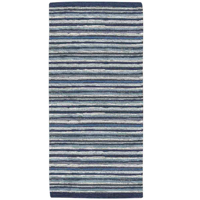 Tappeto Cucina Bagno Righe Blu